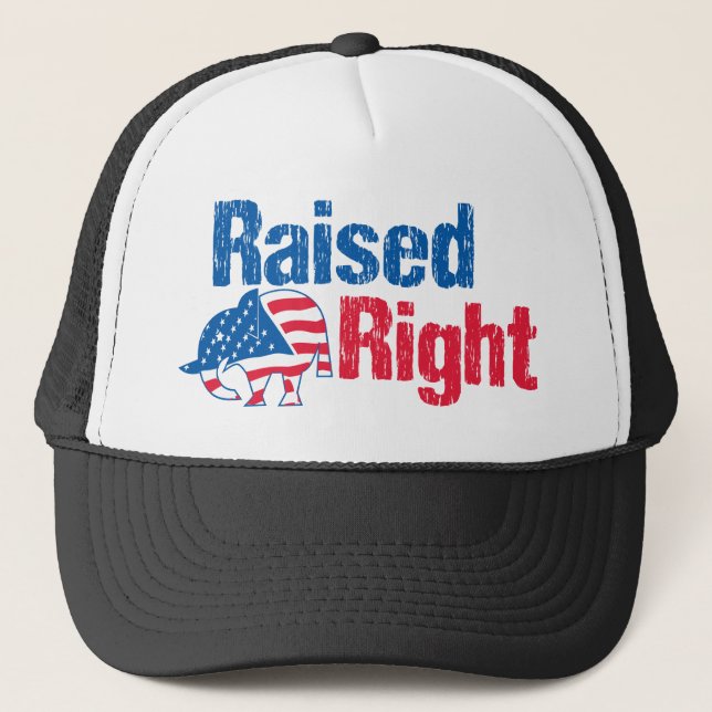 Raised Right - Republican Trucker Hat (Front)