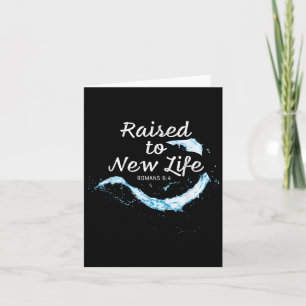Raised To New Life Christian Faith Church Baptism Card