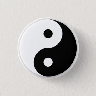 Raised Yin/Yang symbol 3 Cm Round Badge