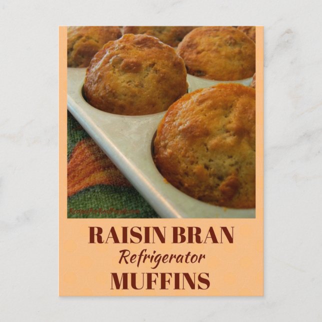 Raisin Bran Refrigerator Muffins Recipe Card (Front)