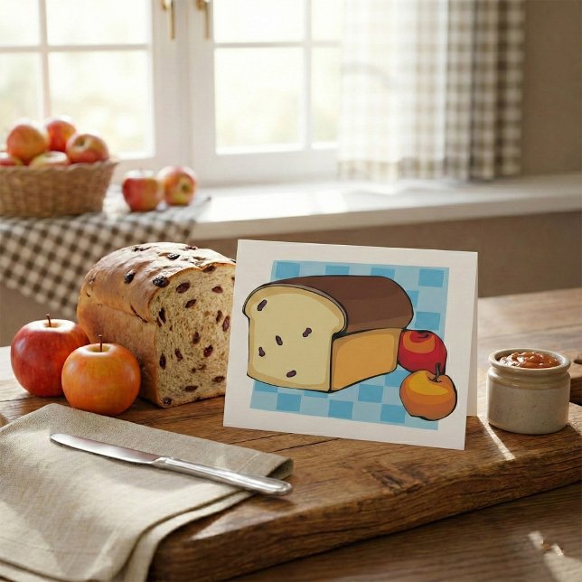 Raisin Bread Loaf and Red Apples Invitation (Creator Uploaded)