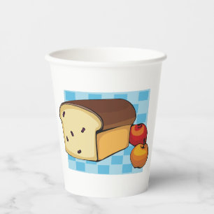 Raisin Bread Loaf and Red Apples Paper Cups