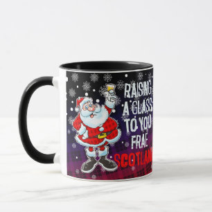 Raising a glass from Scotland - Merry Christmas Mug