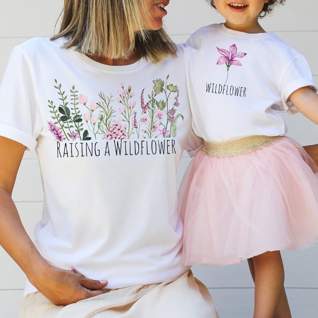 Raising a Wildflower Mom New Mama Mini Outfits T-Shirt (Creator Uploaded)