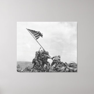 Raising American flag on Iwo Jima (1945) Canvas Print