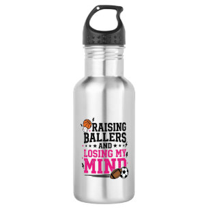Raising Ballers Sports Mom Vintage T-Shirt Design  532 Ml Water Bottle