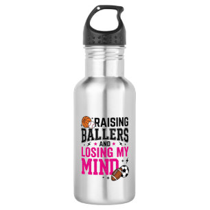 Raising Ballers Sports Mum Vintage T-Shirt Design_ 532 Ml Water Bottle