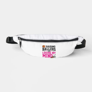 Raising Ballers Sports Mum Vintage T-Shirt Design_ Bum Bags