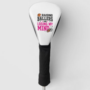 Raising Ballers Sports Mum Vintage T-Shirt Design_ Golf Head Cover