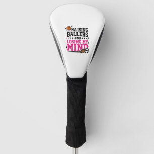 Raising Ballers Sports Mum Vintage T-Shirt Design Golf Head Cover