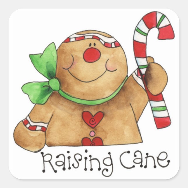 Raising Cane Gingerbread Man Sticker Label (Front)