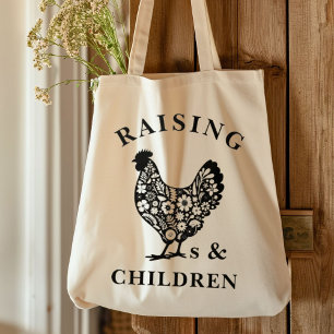 Raising Chickens Funny Homestead Farm Tote Bag