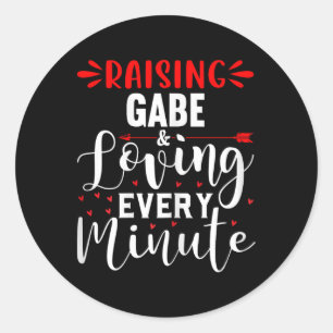 Raising Gabe And Loving Every Minute Mothers Day Classic Round Sticker