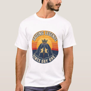 Raising Legends Since Day One  Retro Sunset Mum Su T-Shirt