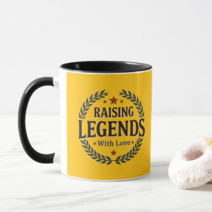Raising Legends with Love – Vintage Badge Mug
