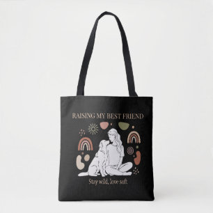 Raising My Best Friend Boho Dog Mum Tote Bag