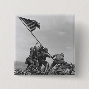 Raising the Flag on Iwo Jima 15 Cm Square Badge
