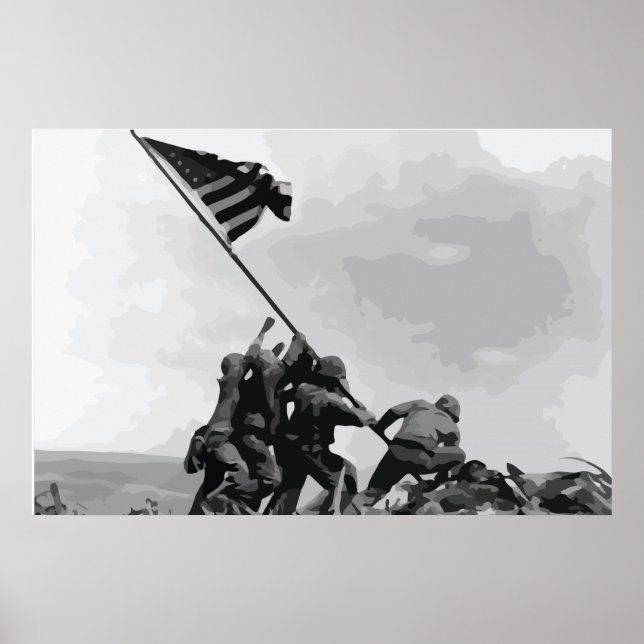 Raising the Flag on Iwo Jima vintage poster (Front)