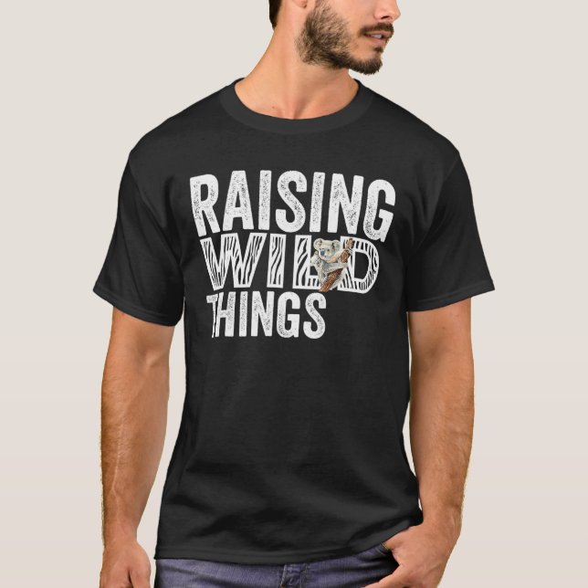 Raising Wild Things Mum Cute Funny Mother's Day T-Shirt (Front)