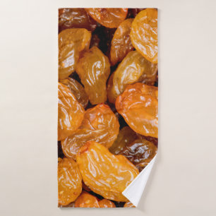 Raisins close up photo texture background. bath towel
