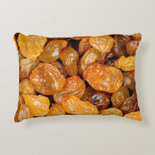 Raisins close up photo texture background. decorative cushion