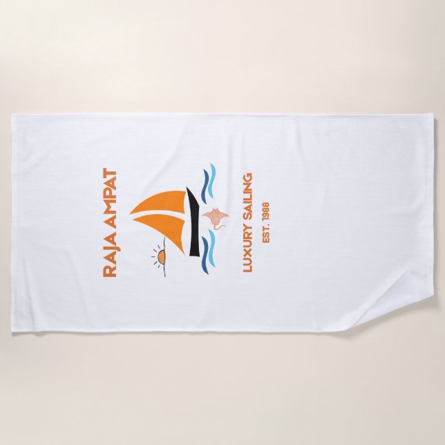 Raja Ampat Exotic Luxury Sailing  Beach Towel (Front)