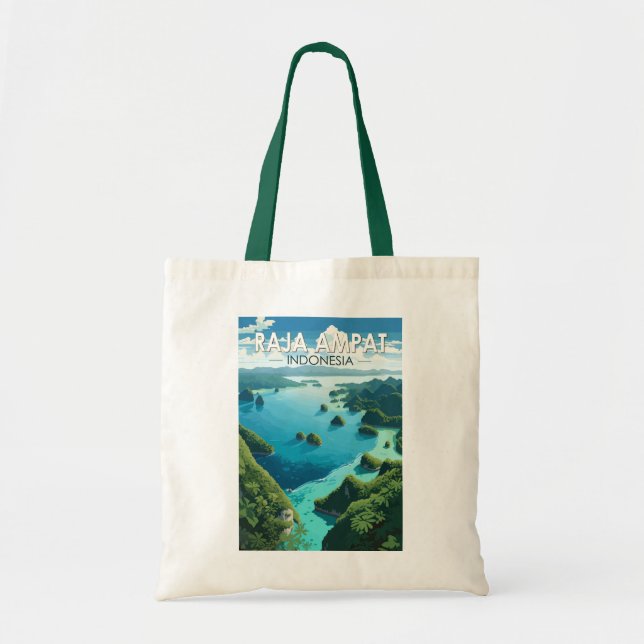 Raja Ampat Indonesia Travel Art Vintage Tote Bag (Front)