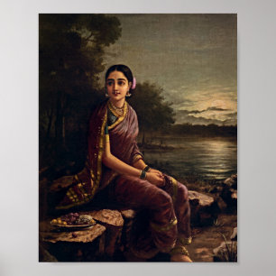 Raja Ravi Varma - Radha In The Moonlight Poster