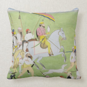 Rajah Dhian Singh (1796-1840) hunting with compani Cushion