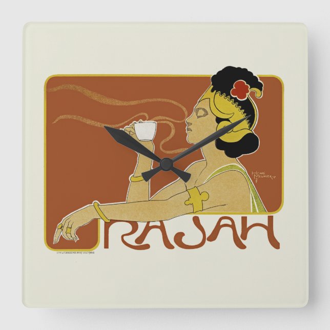 Rajah Square Wall Clock (Front)