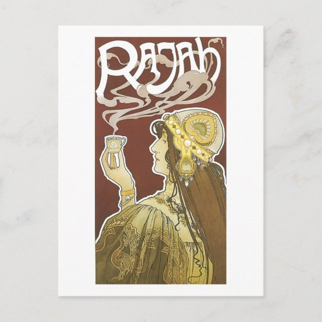 Rajah Vintage Coffee Ad Postcard (Front)