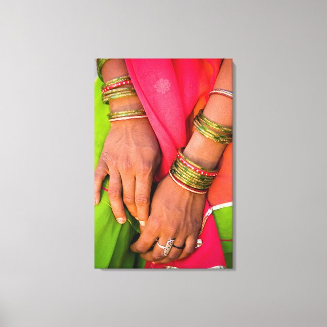 Rajasthan Close-up of Woman's Hands Canvas Print (Front)