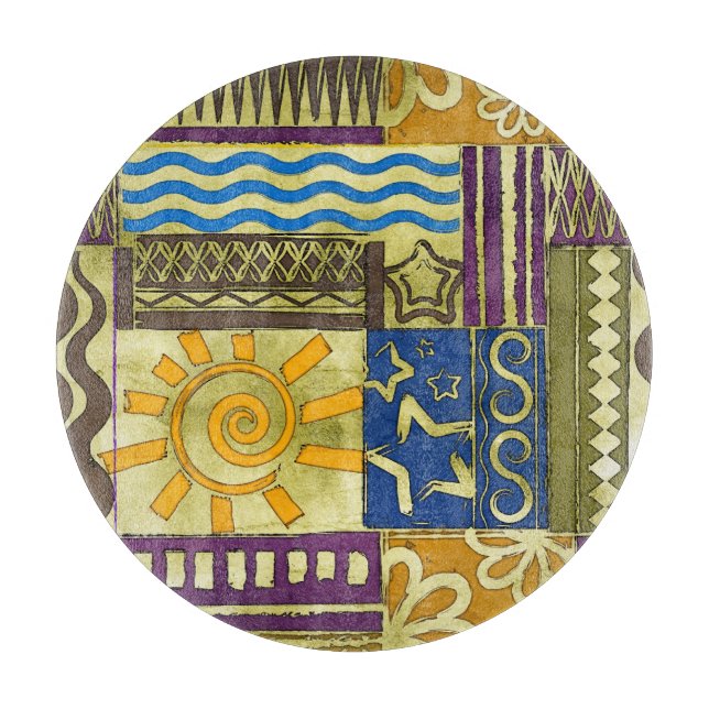 Rajasthan Indian, Patchwork Carpet Texture. Cutting Board (Front)