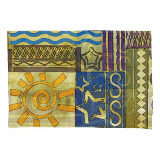 Rajasthan Indian, Patchwork Carpet Texture. Pillowcase