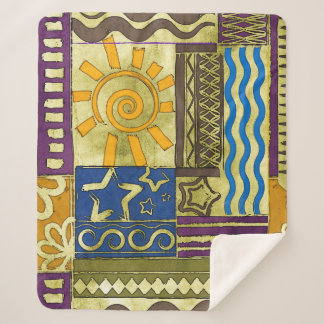 Rajasthan Indian, Patchwork Carpet Texture. Sherpa Blanket