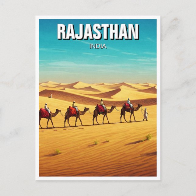 Rajasthan Thar Desert Jaisalmer India Travel Postcard (Front)