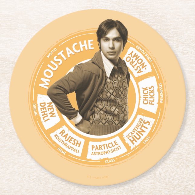 Rajesh Info Graphic Round Paper Coaster (Front)