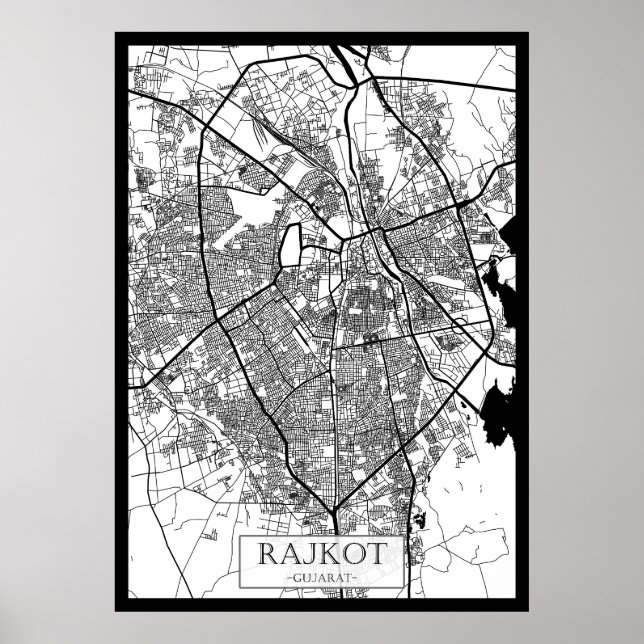 Rajkot Gujarat City Map Poster (Front)