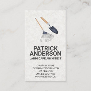 Rake and Garden Shovel Business Card
