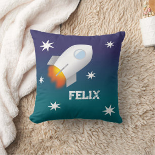 Rakete mit Sternen 2 personalisierbares Kissen Cushion