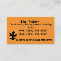 Raking leaves business cards