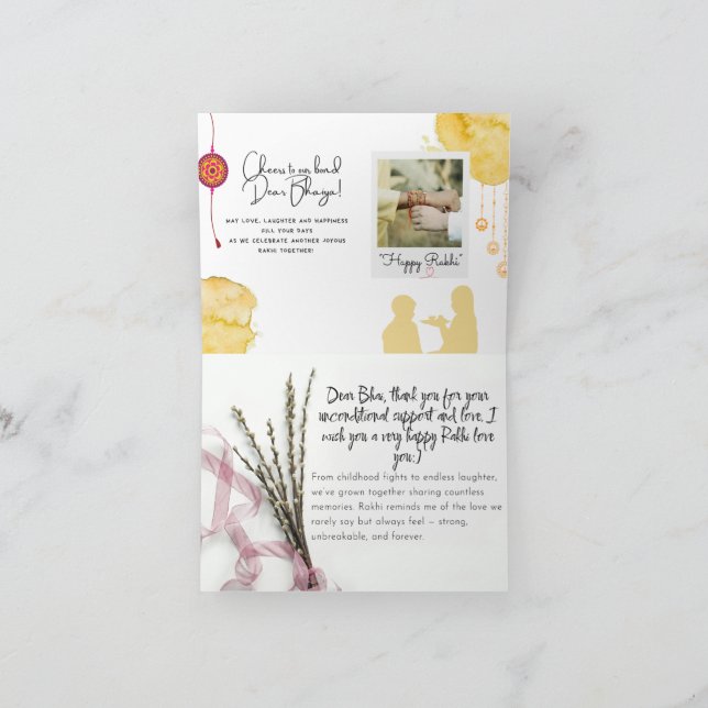 Raksha Bandhan Card (Inside)