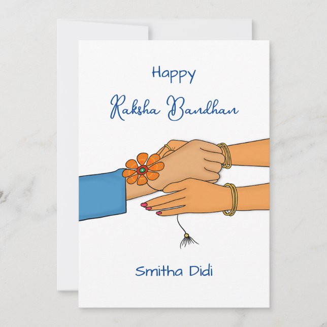 Raksha bandhan card for sister, Rakhi/ Rakhri card (Front)