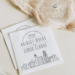 Raleigh Deco Skyline Wedding Event Napkins