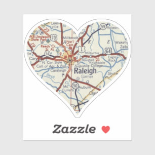 Raleigh NC Vintage Map