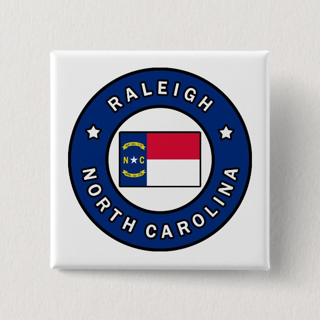 Raleigh North Carolina 15 Cm Square Badge (Front)