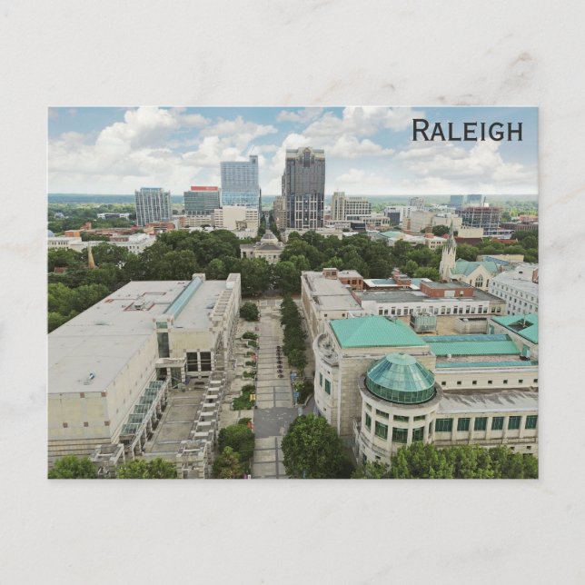 Raleigh North Carolina City Skyline Museum Travel Postcard (Front)