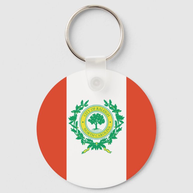 Raleigh, North Carolina Flag Key Ring (Front)
