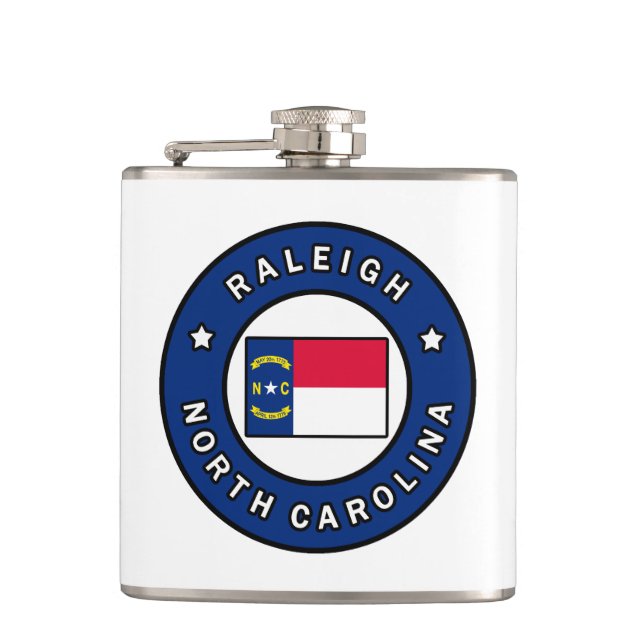 Raleigh North Carolina Hip Flask (Front)
