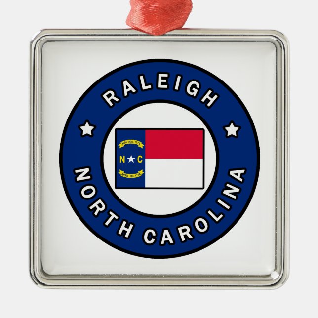 Raleigh North Carolina Metal Tree Decoration (Front)